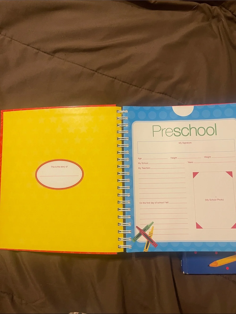 Two School Days School Record Album - Red Apple & Blue Cover